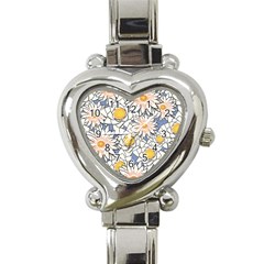 Vintage White Flowers Heart Italian Charm Watch by snowwhitegirl