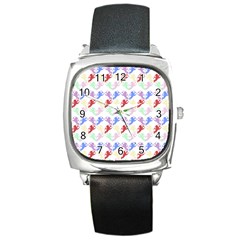 Colorful Cherubs White Square Metal Watch by snowwhitegirl