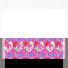 Colorful Cherubs Pink Rectangular Jigsaw Puzzl by snowwhitegirl