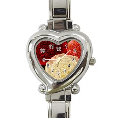 Vintage Carnation Flowers Heart Italian Charm Watch by snowwhitegirl