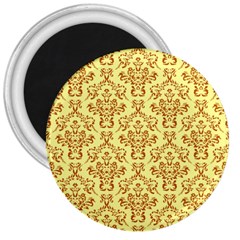 Victorian Paisley Yellow 3  Magnets by snowwhitegirl