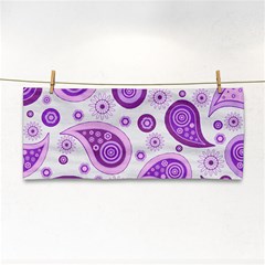 Retro Paisley Purple Hand Towel by snowwhitegirl