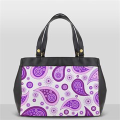 Retro Paisley Purple Oversize Office Handbag (2 Sides) by snowwhitegirl