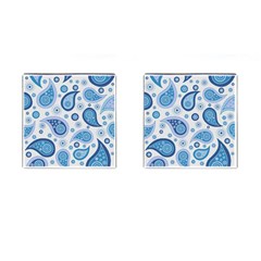 Retro Paisley Blue Cufflinks (square) by snowwhitegirl