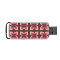 Retro Flower Pink Brown Portable Usb Flash (one Side) by snowwhitegirl