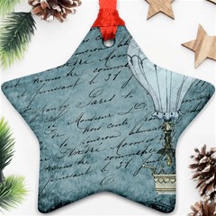 Vintage Hot Air Balloon Lettter Star Ornament (two Sides) by snowwhitegirl