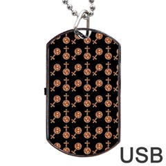 Victorian Crosses Black Dog Tag Usb Flash (one Side) by snowwhitegirl