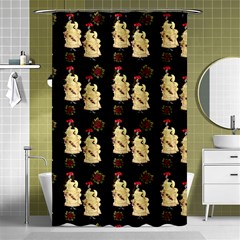 Victorian Skeleton Black Shower Curtain 48  X 72  (small)  by snowwhitegirl