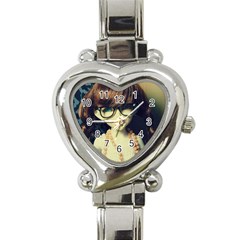 Red Braids Girl Old Heart Italian Charm Watch by snowwhitegirl