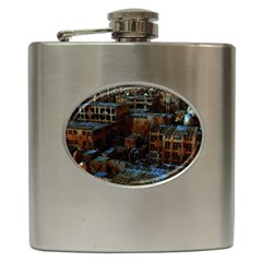 Building Ruins Old Industry Hip Flask (6 Oz) by Pakrebo