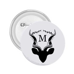 Dark Antelope Silhouette Monogram 2 25  Button by WayfarerApothecary