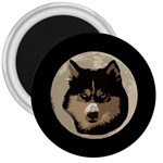 Husky Moon 3  Magnets Front