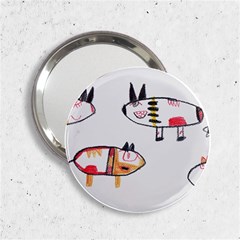 Children Children Drawing Flock 2 25  Handbag Mirrors by Pakrebo