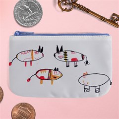 Children Children Drawing Flock Large Coin Purse by Pakrebo