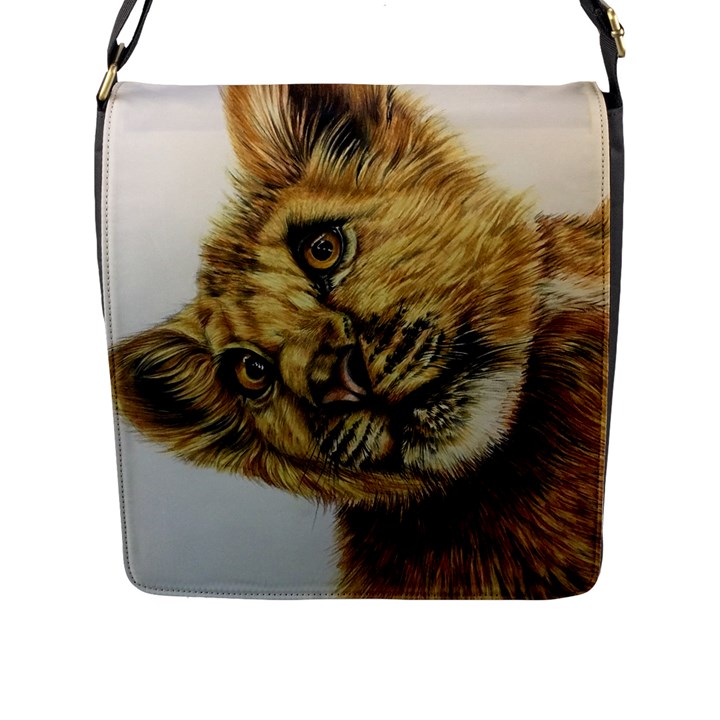 Lion Cub Flap Closure Messenger Bag (L)