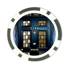 Tardis Sherlock Holmes 221b Poker Chip Card Guard by Sudhe