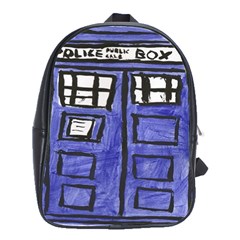 Tardis Painting School Bag (large) by Sudhe