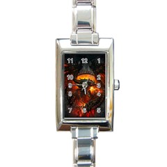 Dragon Legend Art Fire Digital Fantasy Rectangle Italian Charm Watch by Sudhe