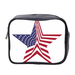 A Star With An American Flag Pattern Mini Toiletries Bag (two Sides) by Sudhe