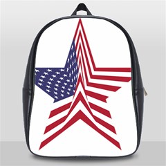 A Star With An American Flag Pattern School Bag (xl) by Sudhe