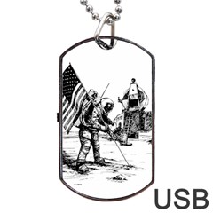 Apollo Moon Landing Nasa Usa Dog Tag Usb Flash (two Sides) by Sudhe