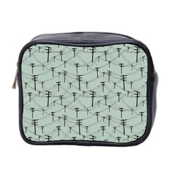 Telephone Lines Repeating Pattern Mini Toiletries Bag (two Sides) by Sudhe