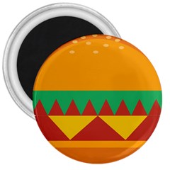 Burger Bread Food Cheese Vegetable 3  Magnets by Sudhe