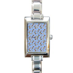 Lamb Pattern Blue Rectangle Italian Charm Watch by snowwhitegirl