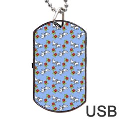 Lamb Pattern Blue Dog Tag Usb Flash (two Sides) by snowwhitegirl