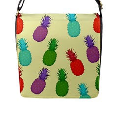 Colorful Pineapples Wallpaper Background Flap Closure Messenger Bag (l) by Sudhe