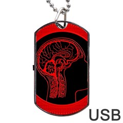 Artificial Intelligence Brain Think Dog Tag Usb Flash (one Side) by Sudhe