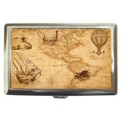 Map Discovery America Ship Train Cigarette Money Case by Sudhe