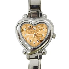 Map Discovery America Ship Train Heart Italian Charm Watch by Sudhe