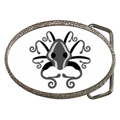 Black And Gray Giant Squid Belt Buckle (oval) by WayfarerApothecary