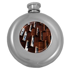 Abstract Architecture Building Business Round Hip Flask (5 Oz) by Sudhe