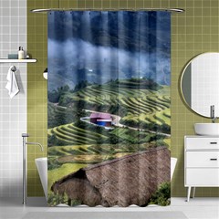 Rock Scenery The H Mong People Home Shower Curtain 48  X 72  (small)  by Sudhe