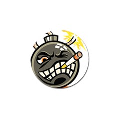 Smoking Cartoon Evil Bomb Cartoon Golf Ball Marker by Sudhe