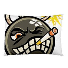 Smoking Cartoon Evil Bomb Cartoon Pillow Case by Sudhe