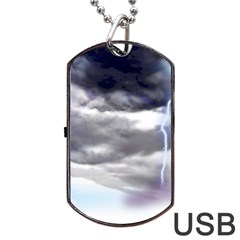 Thunder And Lightning Weather Clouds Painted Cartoon Dog Tag Usb Flash (one Side) by Sudhe