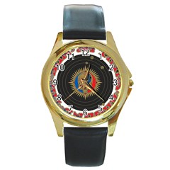 The Grateful Dead Round Gold Metal Watch by Sudhe