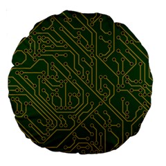 Circuit Board Electronics Draft Large 18  Premium Round Cushions by Pakrebo