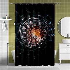 Abstract Fractal Pattern Galaxy Shower Curtain 48  X 72  (small)  by Pakrebo