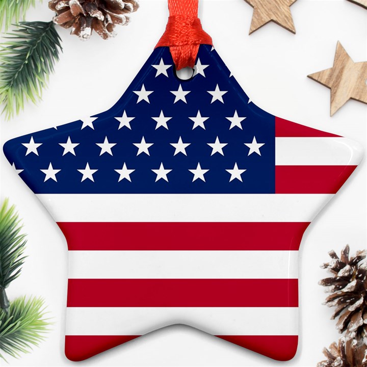 American flag Star Ornament (Two Sides)