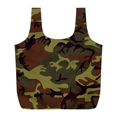 Camo Green Brown Full Print Recycle Bag (l) by retrotoomoderndesigns