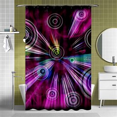 Fractal Circles Abstract Shower Curtain 48  X 72  (small)  by Pakrebo