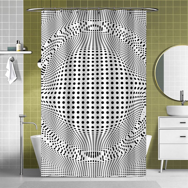 Illusion Form Shape Curve Design Shower Curtain 48  x 72  (Small) 