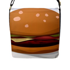 Hamburger Cheeseburger Burger Lunch Flap Closure Messenger Bag (l) by Sudhe