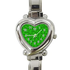 St Patricks Day Pattern Heart Italian Charm Watch by Valentinaart