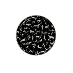 Petroglyph Nordic Beige And Black Background Petroglyph Nordic Beige And Black Background Hat Clip Ball Marker by snek