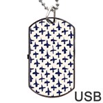 Pattern Ink blue navy Crosses Grunge Flesh And Navy Pattern Ink Crosses Grunge Flesh beige background Dog Tag USB Flash (One Side) Front